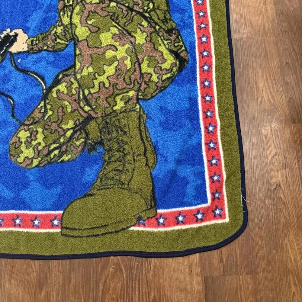 Vintage 90s/00s RARE G.I. JOE Army Military Novelty Promo Blanket Size 58x42‎
